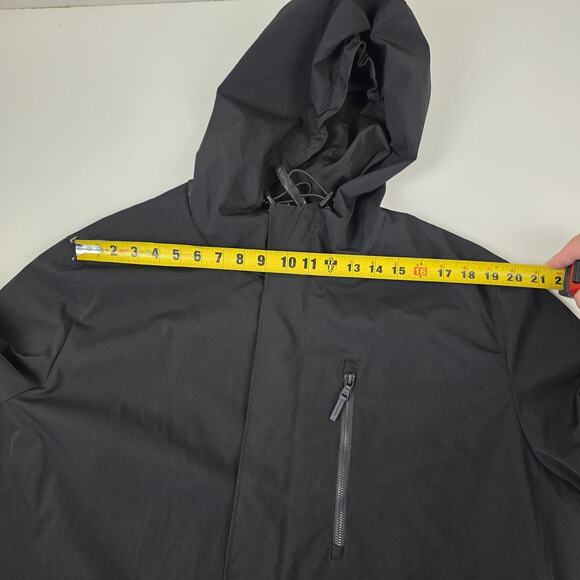 Michael Kors Coat Mens XL Black Hooded Parka Zip Snap Pockets Fishtail Hem MK - Picture 7 of 16